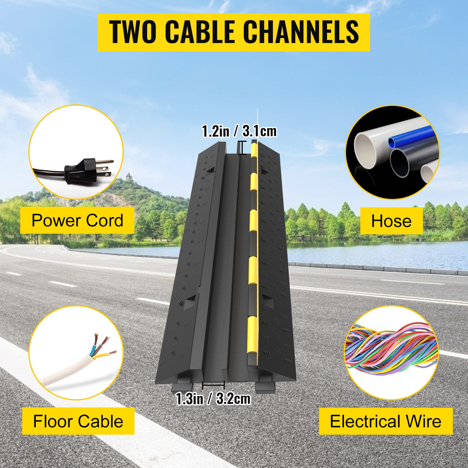 Kabeldrempel voor Laadkabels – 100cm | Anti-slip, Robuust Rubber, Modulair