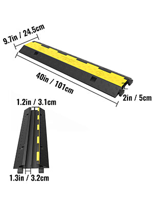 Kabeldrempel voor Laadkabels – 100cm | Anti-slip, Robuust Rubber, Modulair
