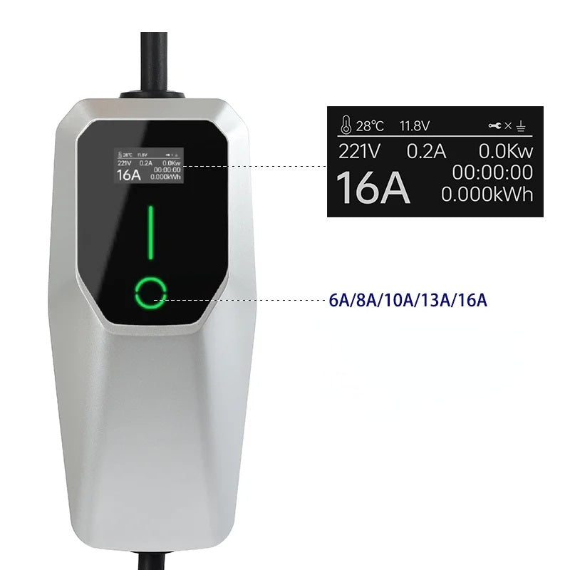 BlackCharge® 2.0 Pro (3.7-22kW) Mobiele Lader Incl. Timer Type 2 - BlackCharge 16A-1Fase (3.7kW) / 4 meter