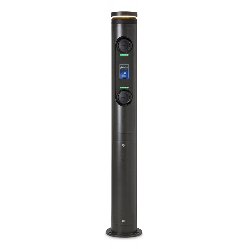 Ratio io7 Dubbele Laadpaal | 2x 22 kW | MID | RFID | OCPP 1.6 - BlackCharge