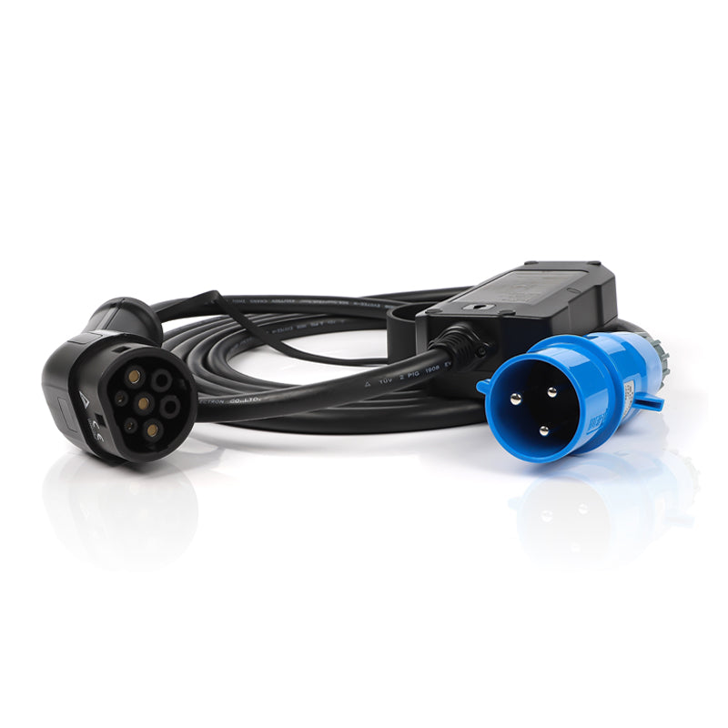 BlackCharge® 2.0 (7.4kW) Mobiele Krachtstroom Lader Type 2 naar CEE - BlackCharge 5 meter