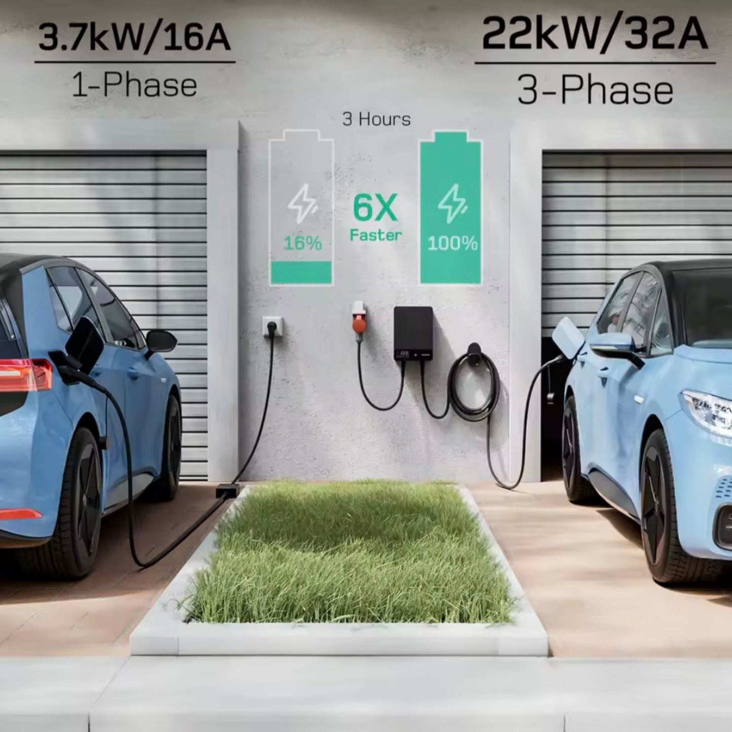 Wallbox Home | Slim Laadstation 11 of 22kW | Type 2 Kabel & App-besturing
