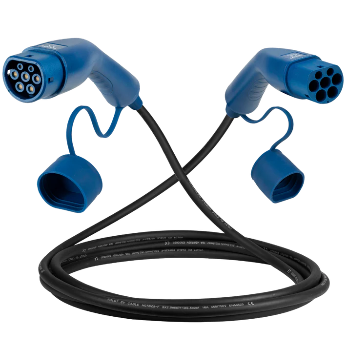 Voldt Mobiele lader type 2 naar CEE - 3 fase 16A - 5 meter Voldt Mobiele lader type 2 naar CEE - 3 fase 16A - 5 meter