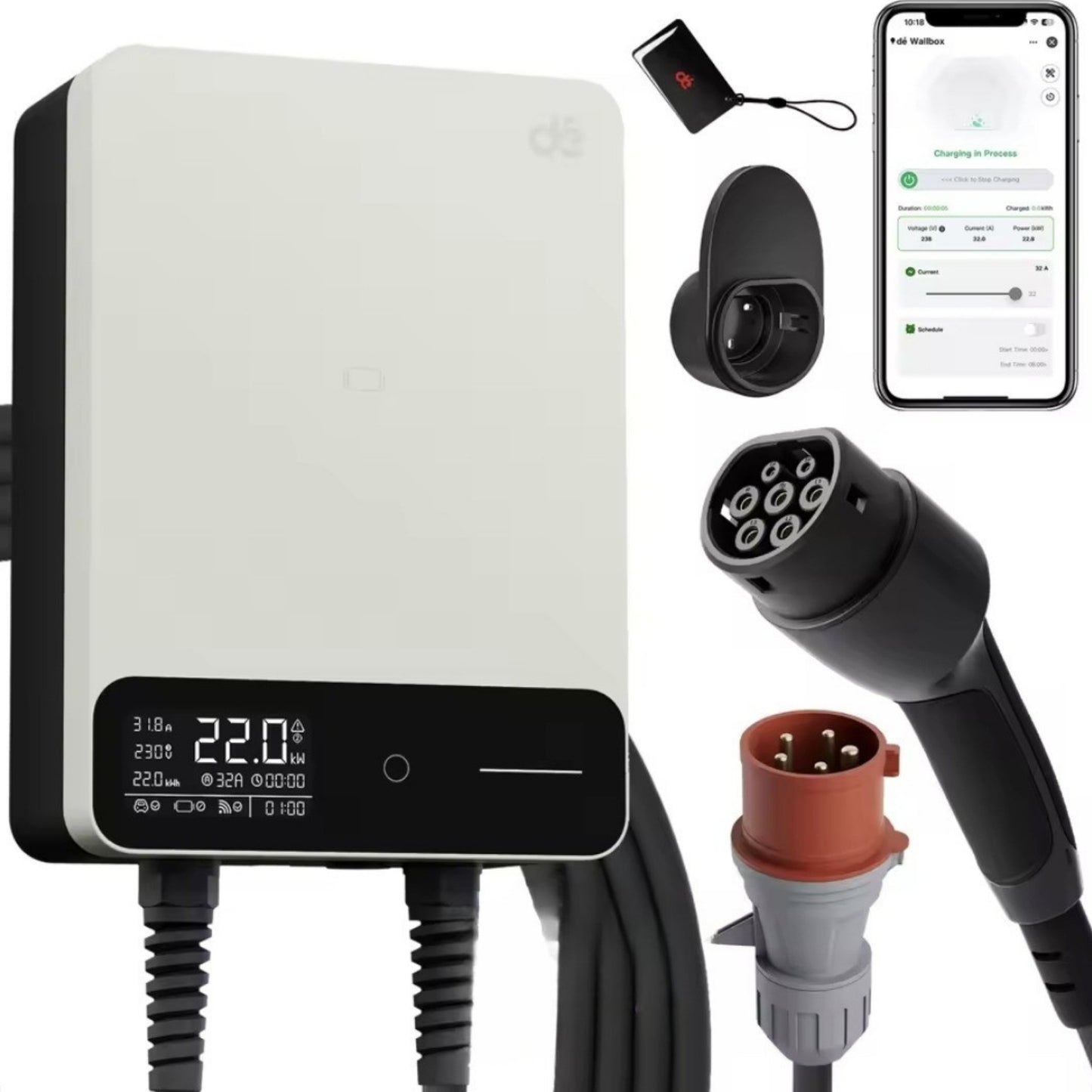 Wallbox Home | Slim Laadstation 11 of 22kW | Type 2 Kabel & App-besturing