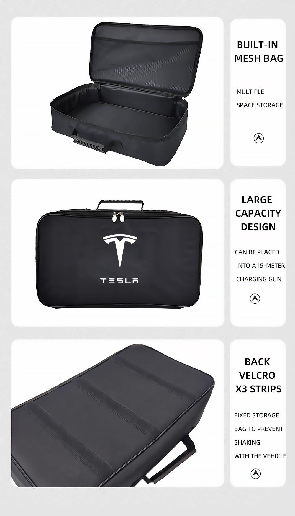 BlackCharge® laadkabel opbergtas Tesla Small/Medium/Large BlackCharge