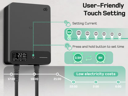 Wallbox Home 11kW/22kW met APP + 3x RFID Type 2 kabel EV oplader