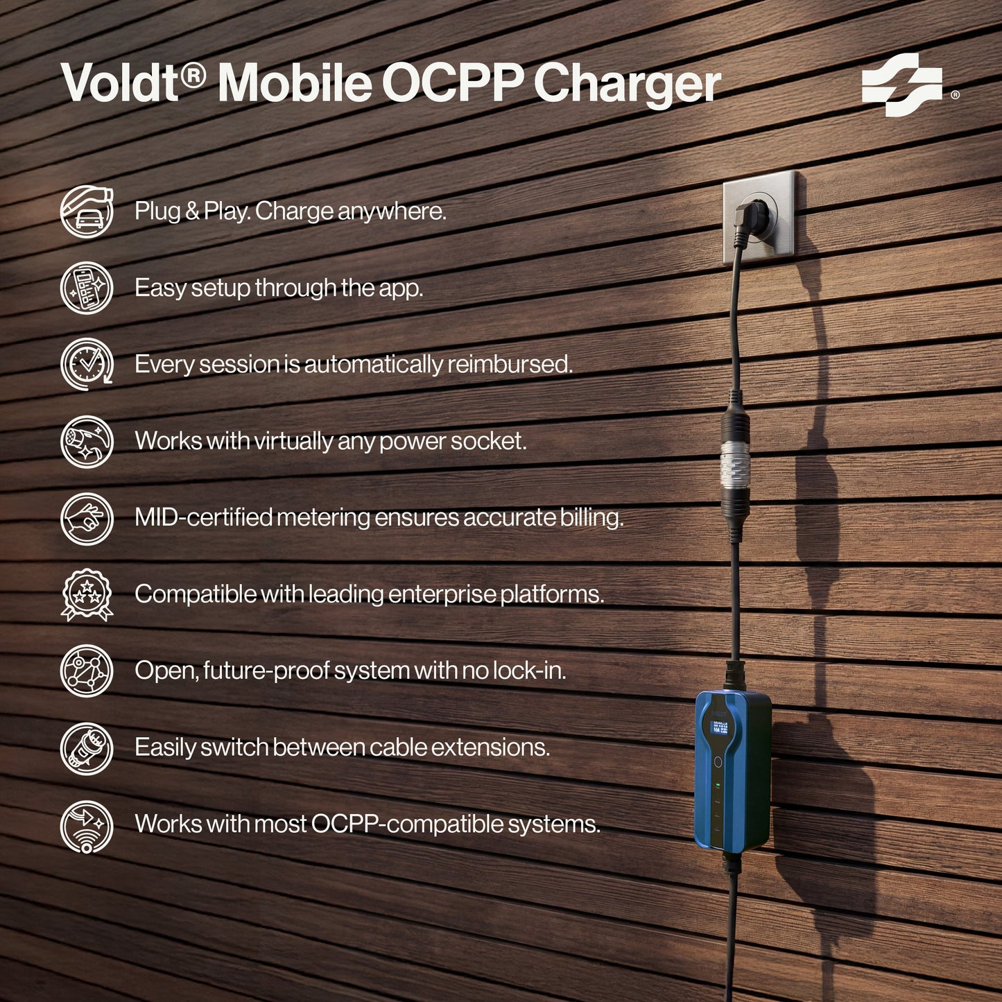Voldt® Mobiele OCPP Lader – De Draagbare Laadpaal voor de Zakelijke Rijder