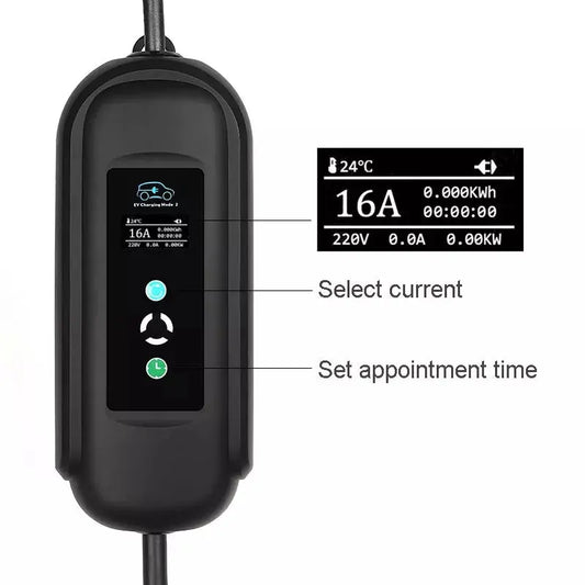 BlackCharge® 3.0 Type 2 Mobiele Thuislader – Schuko Stopcontact | Instelbaar Laadvermogen & Timer BlackCharge