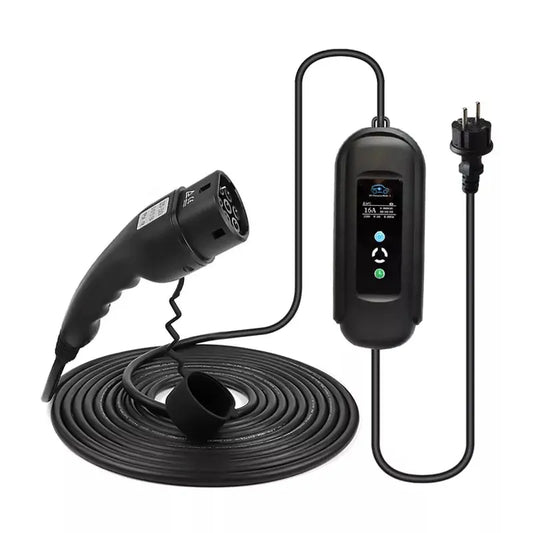 BlackCharge® 3.0 Type 2 Mobiele Thuislader – Schuko Stopcontact | Instelbaar Laadvermogen & Timer BlackCharge
