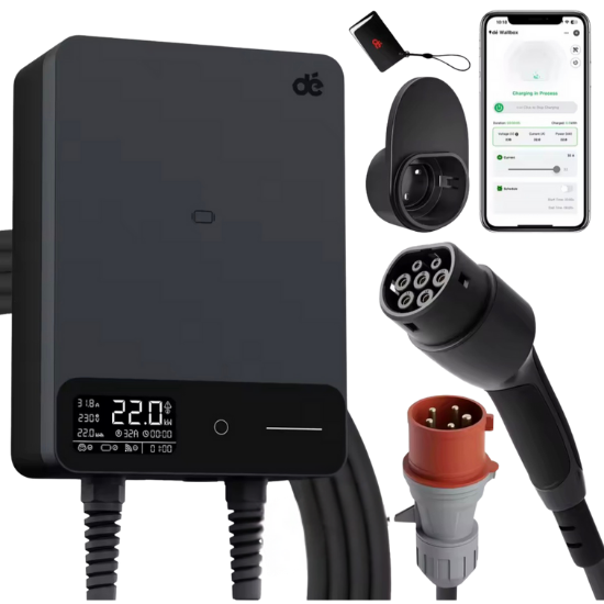 Wallbox Home Mobiele Laadpaal 11kW / 22kW (Type 2 met App)