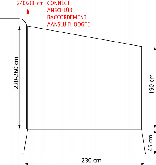 Luifeltent Narvik - 350 220 x 230 cm polyester grijs BlackCharge