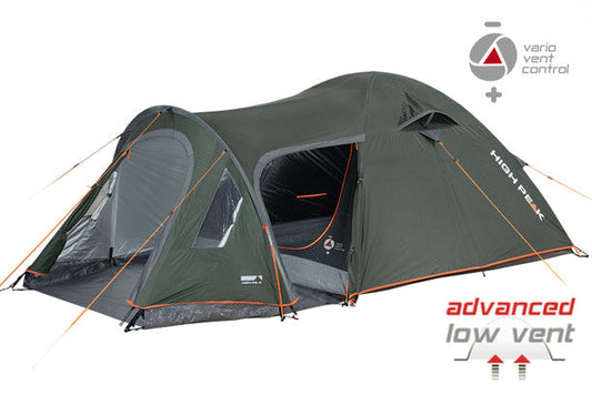High Peak Kira 3.1 Familietent 3-persoons 365 x 180 cm Bosgroen BlackCharge