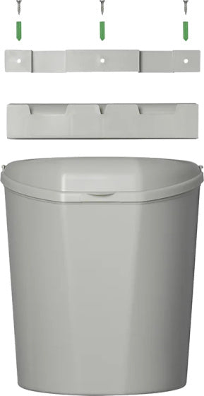 Afvalbak met deksel 6 liter 29,5 cm lichtgrijs BlackCharge