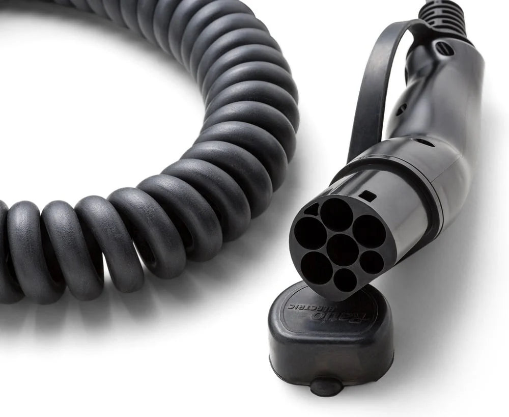 Ratio E-Line Type 2 Laadkabel – Coiled | 3 Fase | 16A | 11kW | 4 Meter | Spiraalkabel - BlackCharge 