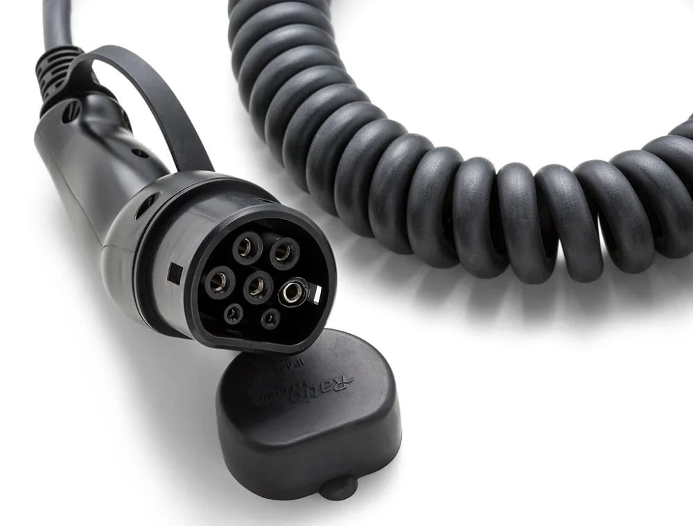 Ratio E-Line Type 2 Laadkabel – Coiled | 3 Fase | 16A | 11kW | 4 Meter | Spiraalkabel - BlackCharge 